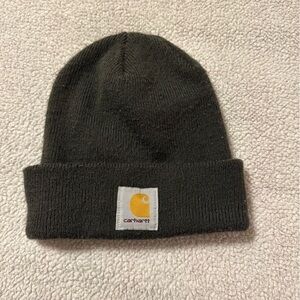 Carhartt Green Gray Ribbed Beanie Knit Hat